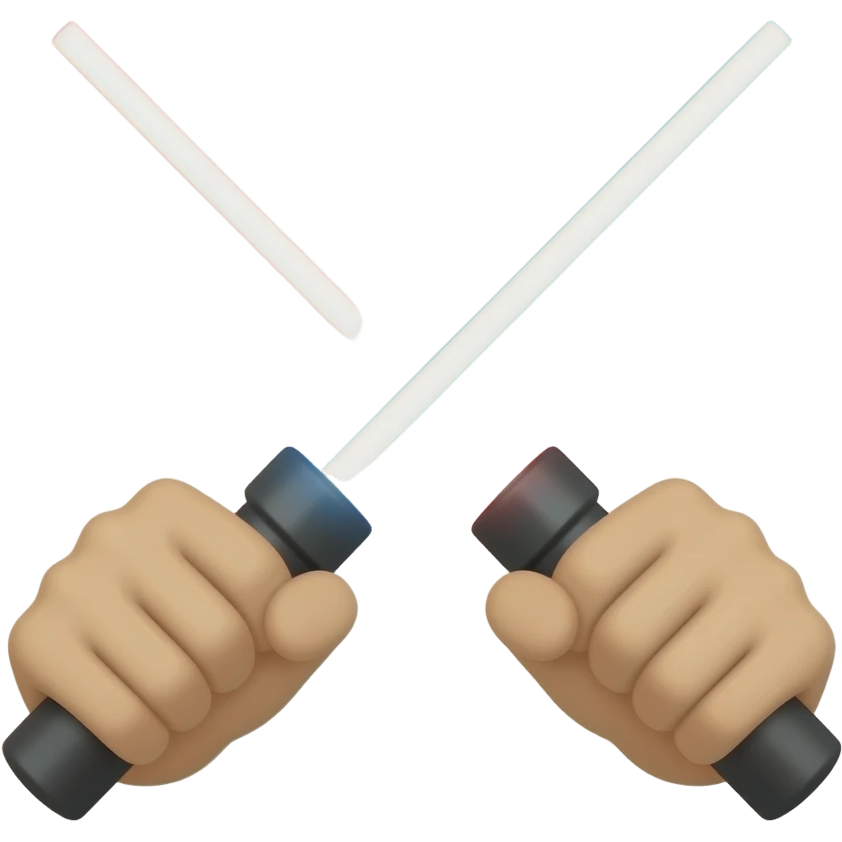 multiplication sign with hands holding a lightsaber emoji
