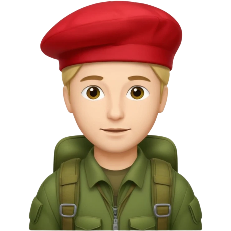 parachutiste militaire avec un béret rouge sur la tête  emoji