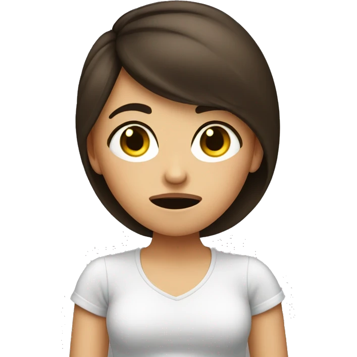 Brunette girl annoyed eye roll with thumbs up emoji