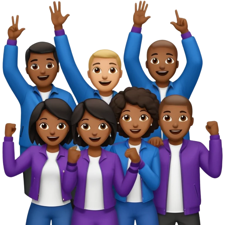 African American crowd of fans men and women at a rap concert emoji