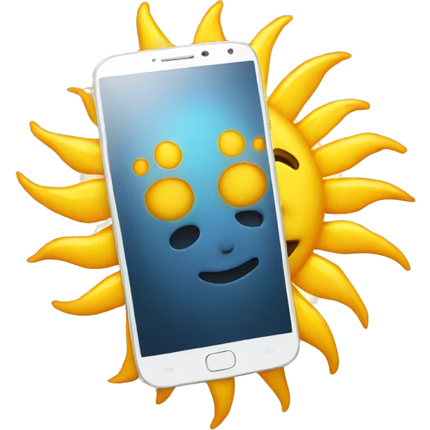 sun smartphone wow emoji