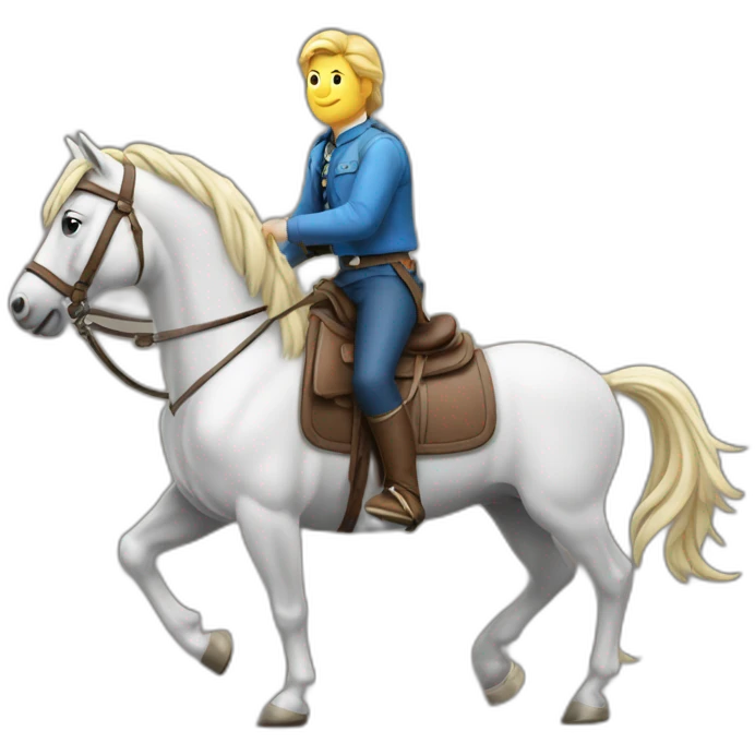 Un gros sur un cheval emoji
