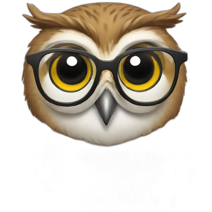 Owl wearing glasses  emoji