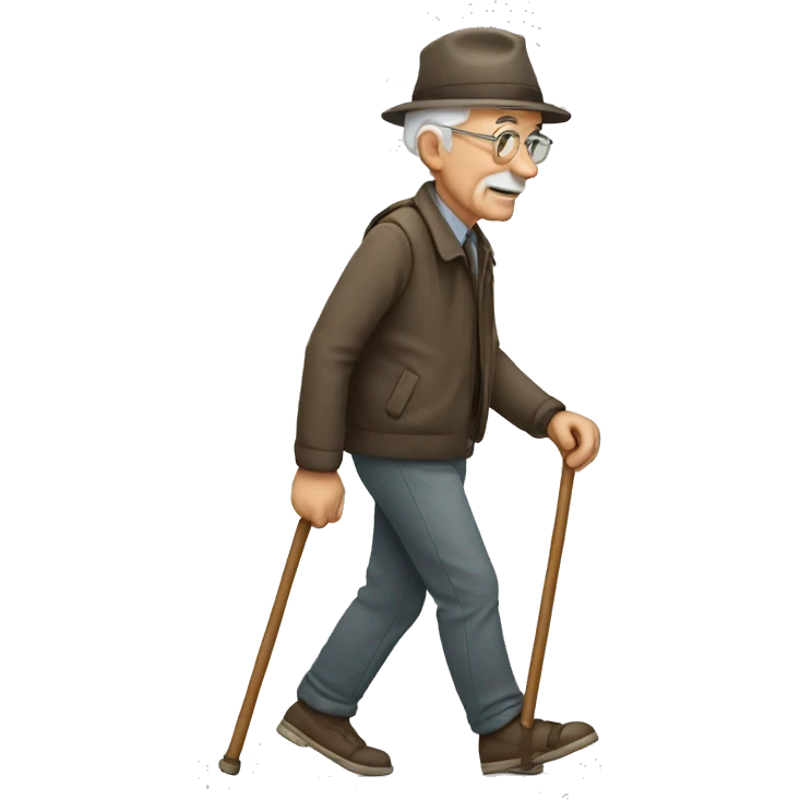 old man walking with cane emoji