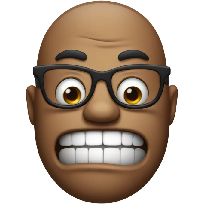Mad face with glasses  emoji