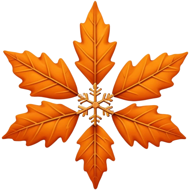  Orange leaf with a snowflake emoji