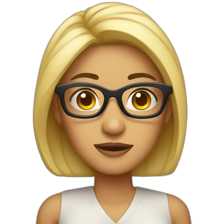 mujer con lentes emoji