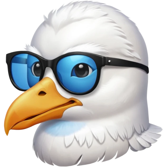 A seagull head with sunglasses emoji
