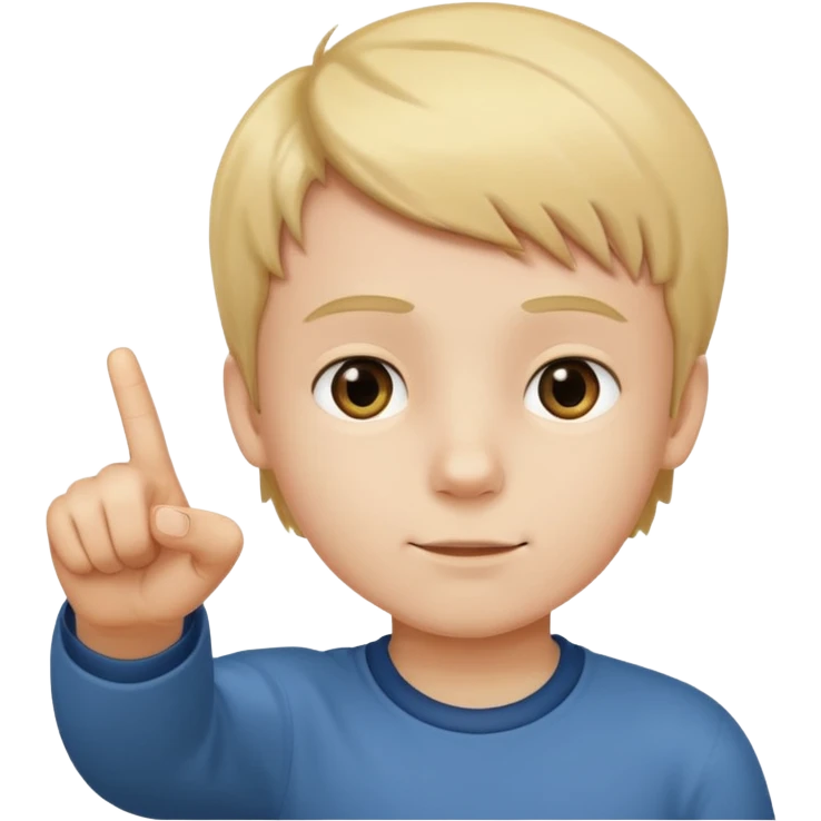 boy pointing to 67 emoji