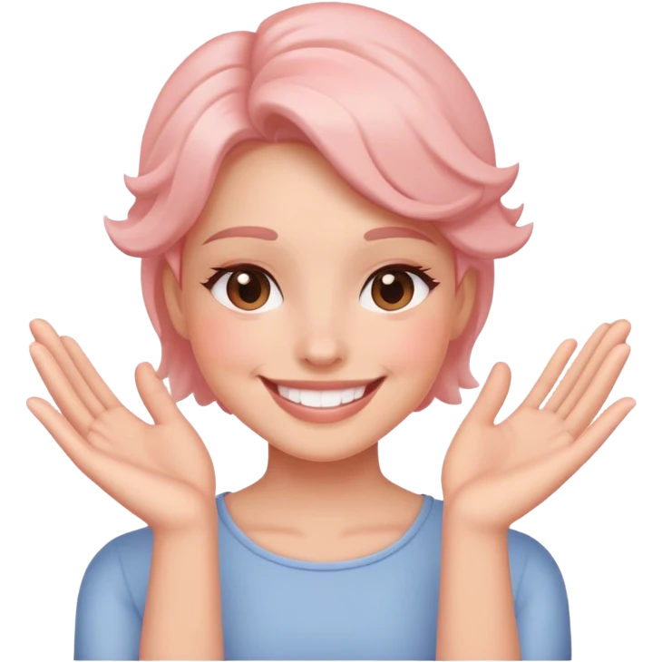 Smile with blush and hands emoji