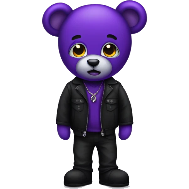 Purple teddy bar goth emoji
