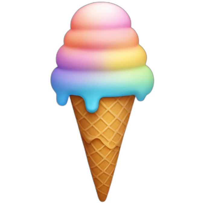 ice cream in rainbow colors emoji