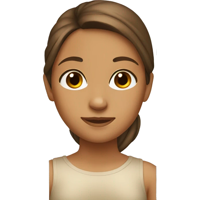 tan girl with brown hair with brown eyes emoji