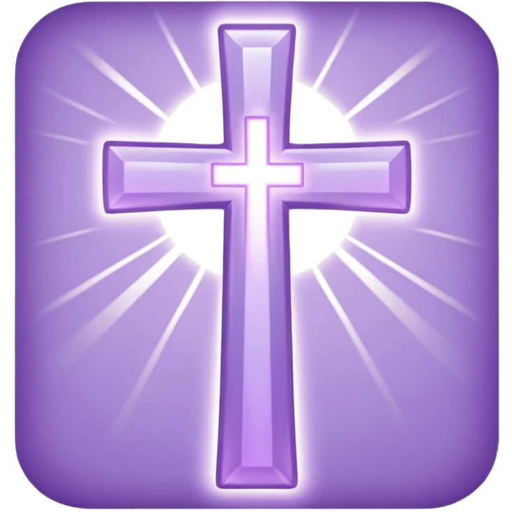light lavender colored religious cross with bright light around it  emoji