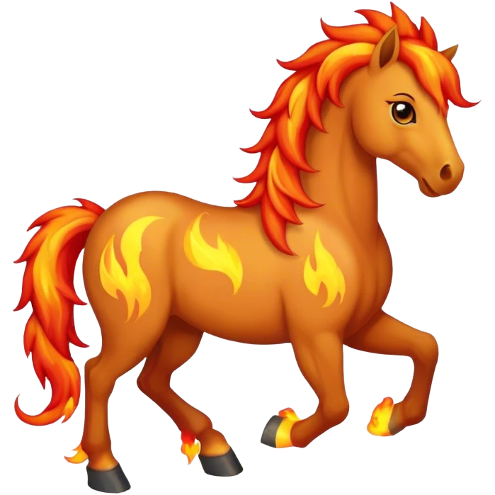 Fire Horse (additional legs - negative) emoji