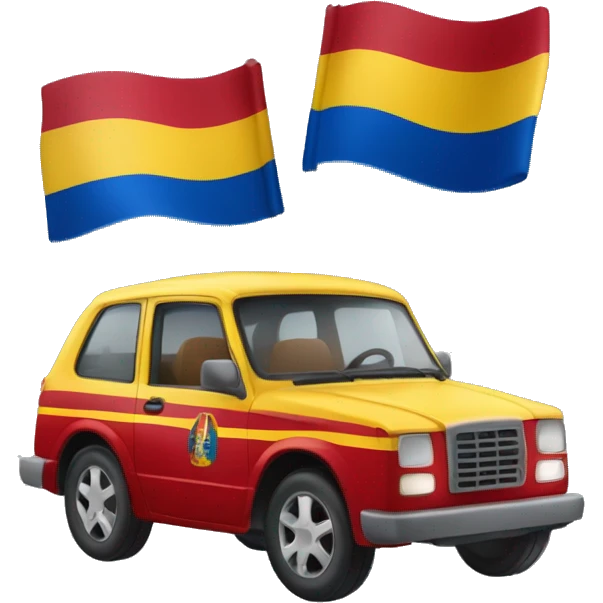Carro con estrellas y la bandera de Venezuela  emoji
