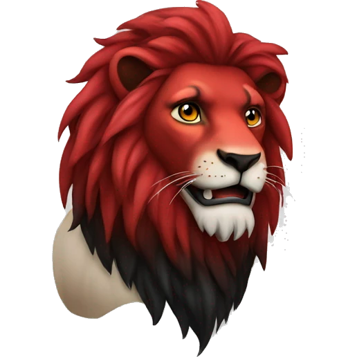 Red and black lion emoji