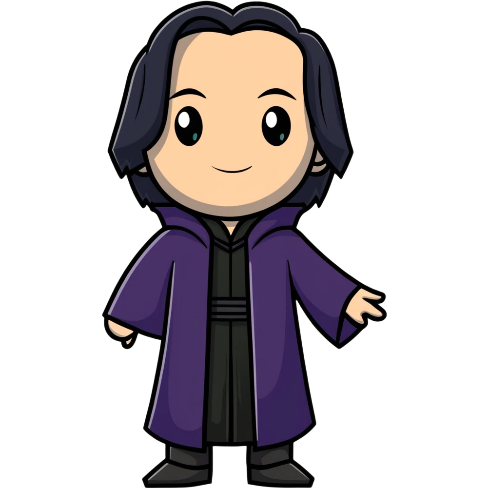 Serious Severus Snape in wizarding robes emoji