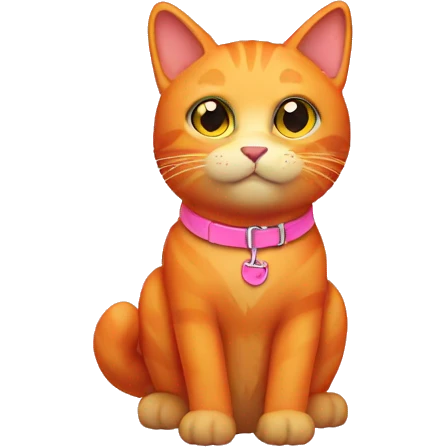 All orange cat with pink collar emoji