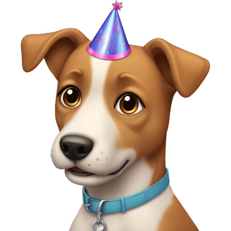 Perrito en un cumpleaños emoji