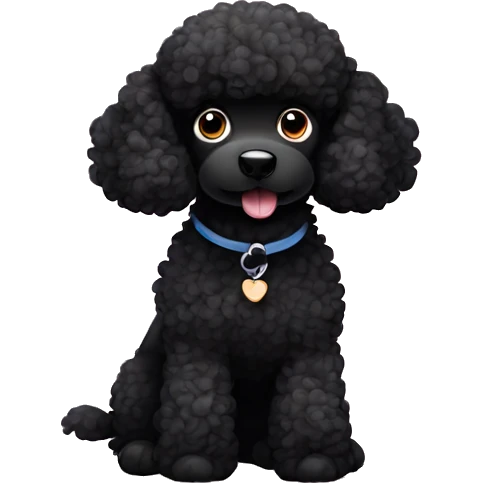 cute black poodle emoji