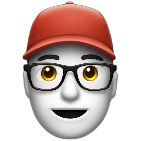 personaje blanco con gorra con las letras bzrp y lentes negros emoji