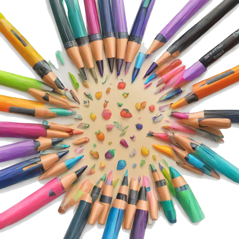 Art color pens Markers organised emoji