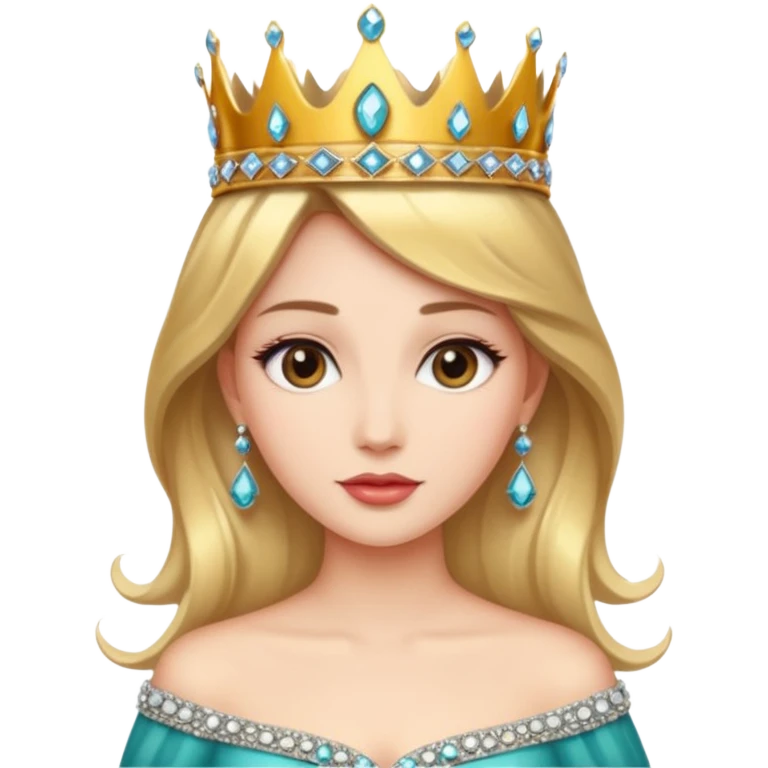 Queen – Elegant woman with jeweled crown and gown emoji