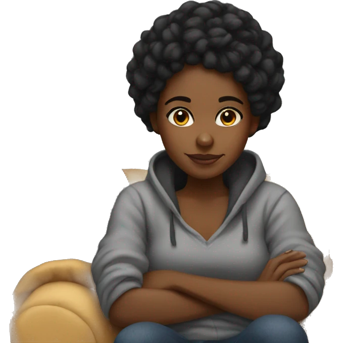 Cozy black girl emoji