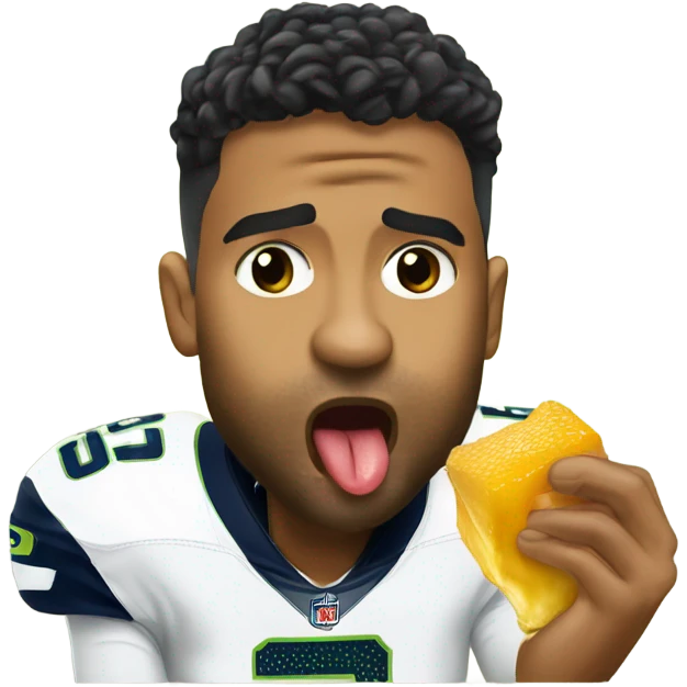 Russel Wilson licking honey emoji