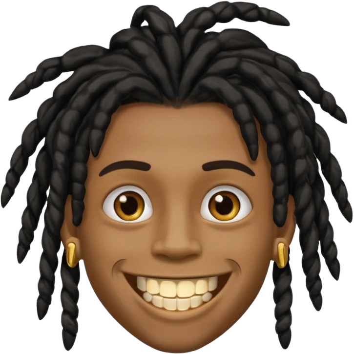Garoto negro com black nudred com dente de ouro emoji