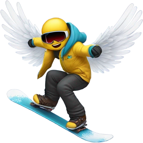 Snowboarder with wings emoji