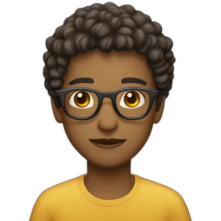 Joven con lentes tipo s emoji