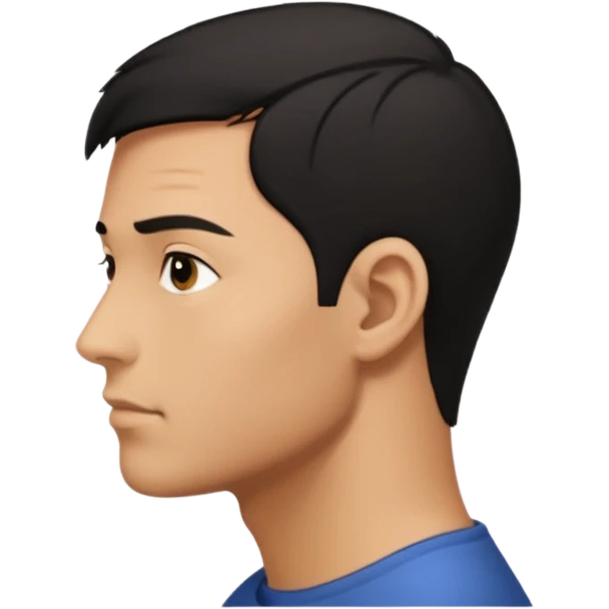 face of a man looking to the right, from the profile emoji