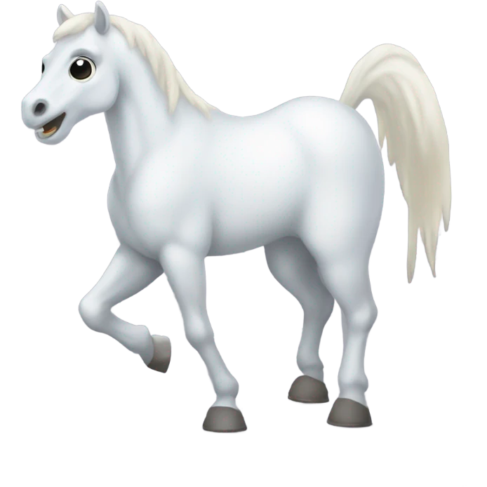 happy horse wearing a ghost costume emoji