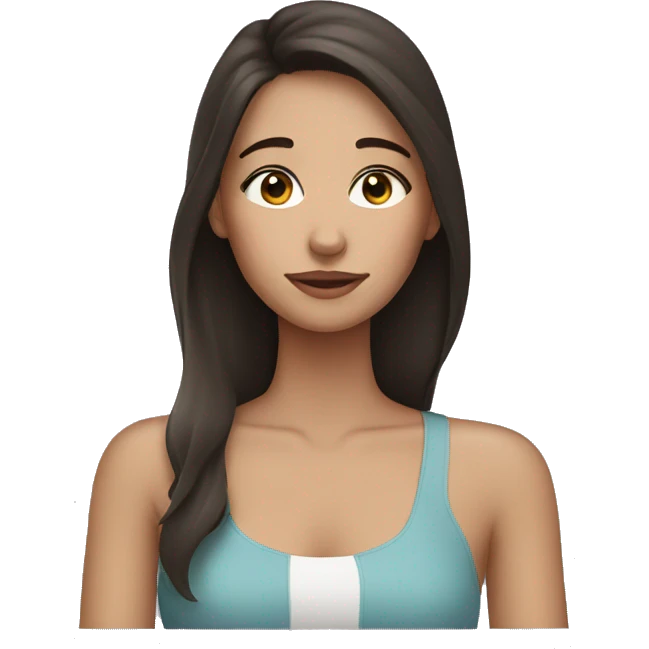 Brunette girl cleansing her face  emoji