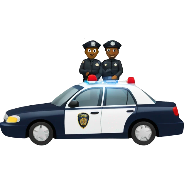 two police officers in car emoji