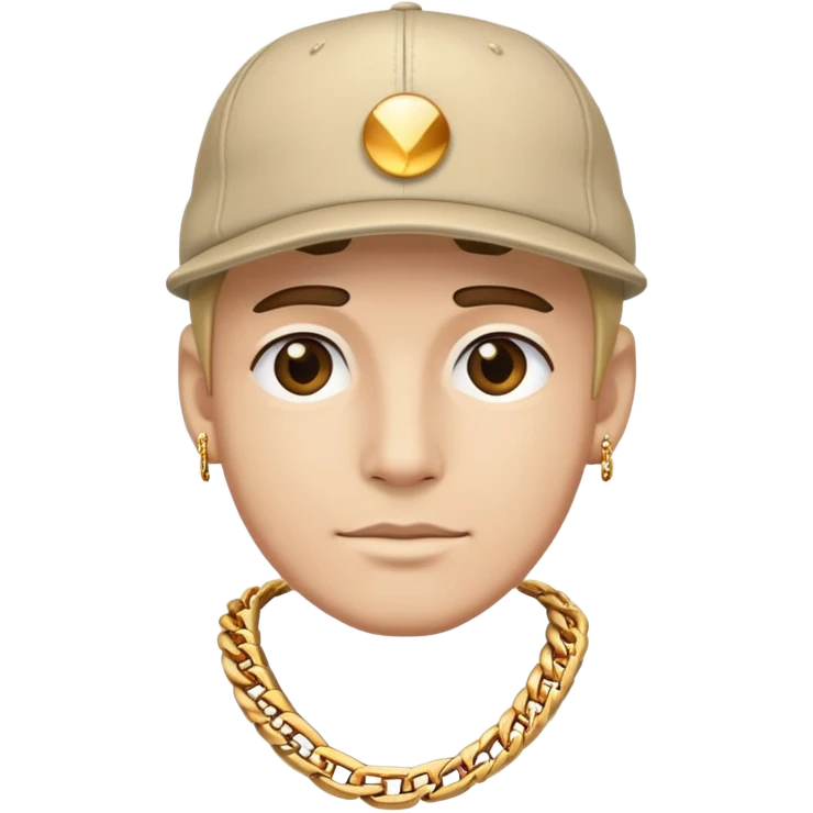man wearing a cap and a gold chain emoji
