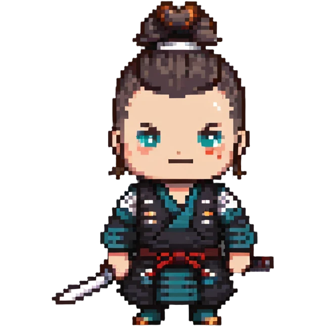 Samurai with topknot emoji