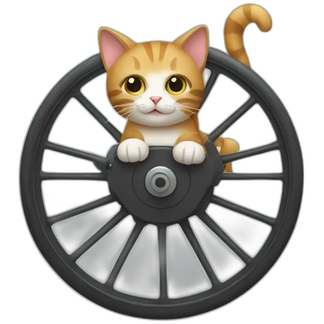 Cat on wheel emoji