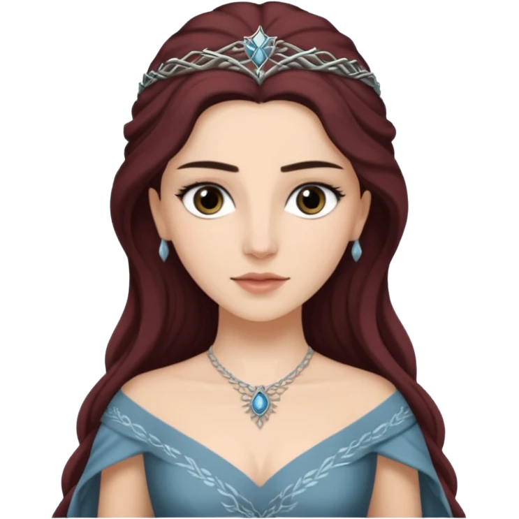 Hande Erçel as a lady from game of thrones from Starfall. Her eyes are gray. emoji