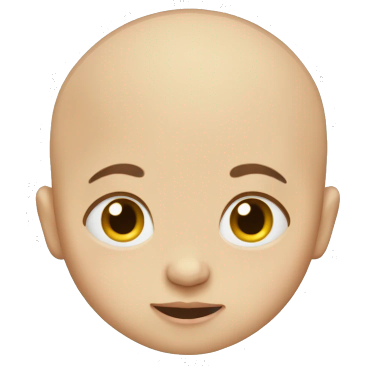 Bald baby with four hairs emoji