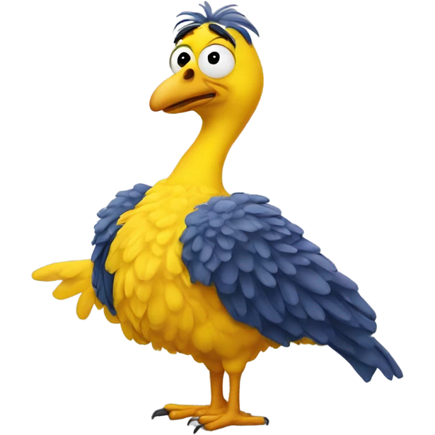 Thinking big bird emoji