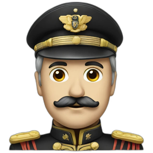 German general with small black mustache that doesnt go past sides of lips emoji