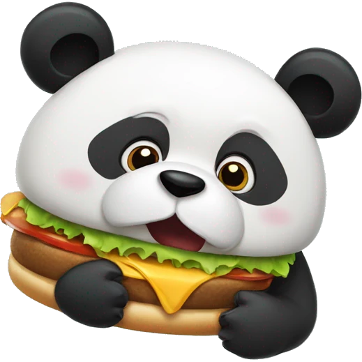 panda eating burger emoji