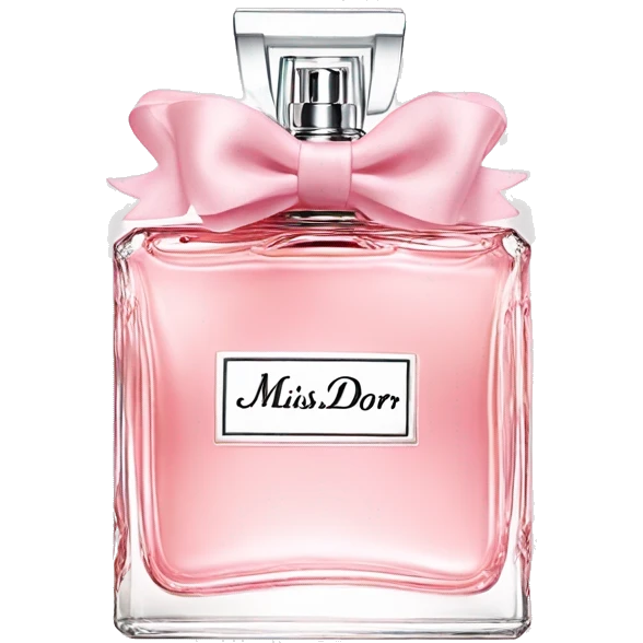 Light pink Miss Dior perfume with bow emoji
