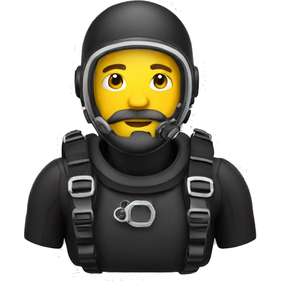 sidemount scuba diver with beard emoji