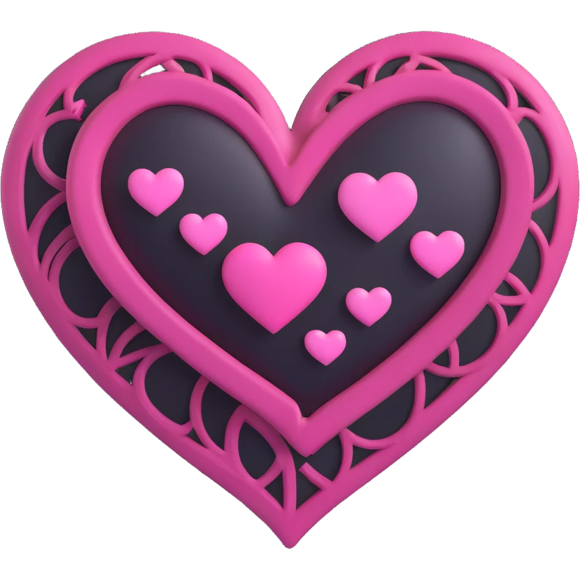 BLACKPINK-inspired gothic heart ,  hearts, black and pink, cute,  emoji