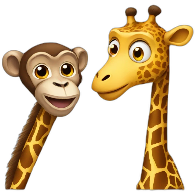 Monkey with giraffe emoji
