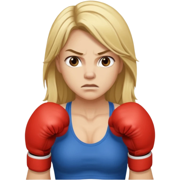blonde female boxer long hair emoji